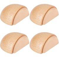 【LZ】✈۞✹  Round Wooden Door Stopper Self Adhesive Anti-Collision Door Rear Stop Home Wall Floor Furniture Protection Mute Silent Block