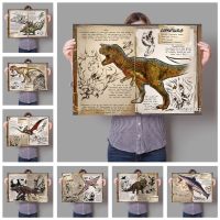 Dinosaur books Evolutionary Picture retro Nordic Art Decor bar cafe Home Decor Kids Room Wall Decor posters HD canvas painting Drawing Painting Suppli
