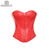 Miss Moly Steampunk Corset Sexy Gothic Faux leather Bustier Plastic Boned Women Tummy Slimming Top 6XL Plus Size Burlesque Dress