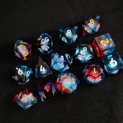 【LZ】 Resina Quicksand Dice Set DND Líquido Núcleo Dices Poliédrico Transparente para RPG MTG Pathfinder Board Jogos