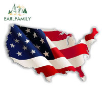 EARLFAMILY 13ซม. X 8.2ซม. USA United States Of America American US Map Flag Decal รถบรรทุกเรือ Decal แล็ปท็อปกราฟิกรถสติกเกอร์