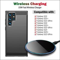 15W Fast Qi Wireless Charger for Samsung Galaxy S23 S21 S22 Ultra Plus Phone Wireless Charging Pad Breathing Light Gift Case Wall Chargers