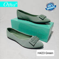 *Otha H423 ของแท้ 100% รองเท้าส้นแบน สีเขียว สําหรับผู้หญิง