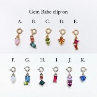 Beadberry | Gem Babe clip-on ชาร์มคลิปออนเงินแท้ ฝัง CZ ชุบทองขาวและทอง 18k (ราคาต่อชิ้น) แถมถุงผ้าลูกฟูก ผ้าเช็ดเงิน - ใส่กับสร้อยและกำไล