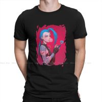 Casual Jinx  Men T Shirt Arcane League of Legends Animated Vintage Tees Short Sleeve O Neck T-Shirt 100% Cotton Gift Idea Tops 4XL 5XL 6XL