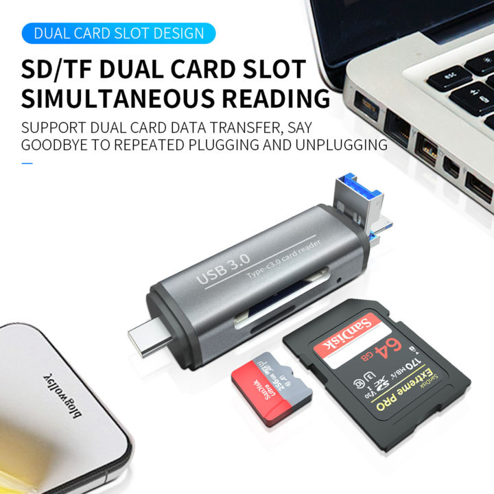 เครื่องอ่านการ์ด-zp-usb-3-0-type-c-multi-functional-smart-memory-cardreader-รองรับดิสก์-sd-td-u-สำหรับอุปกรณ์เสริมแล็ปท็อปพีซี