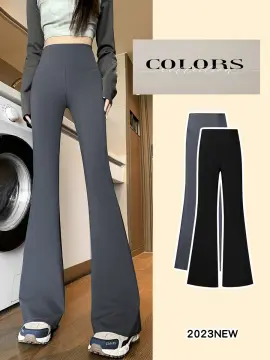 READY STOCK Women Flared Long Pants Stretch Bell Bottom Large Sizes Casual  Wide Leg Pant