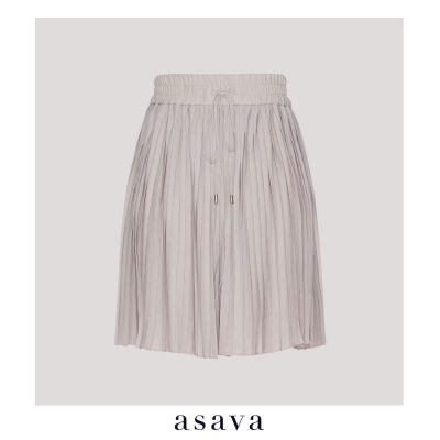 [asava rs22] Boxy Pleated Shorts กางเกงผู้หญิง ขาสั้น เอวยางยืด ผ้าพลีท