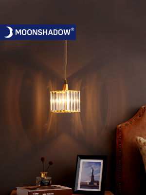 MOONSHADOW Pendant Lights Modern Crystal Led Full Brass Nordic Living Room Lights For Bedroom Decoration Industrial Lamp 220V