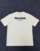 MALBON เสื้อยืดคอกลมแขนสั้นสำหรับทั้งหญิงและชายสำหรับเล่นกอล์ฟ,GOLF23สไตล์อเมริกันเทรนด์ฤดูใบไม้ผลิและฤดูร้อน