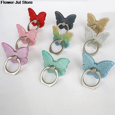 ▦ 1 Pc Phone Ring Stand Holder Butterfly Bling Glitter Universal 360 Degree Holder