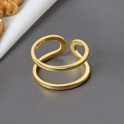Jianery แหวนลายเส้นเป็นชั้นสไตล์ Ins สำหรับผู้หญิงผู้ชายคนรักแหวนใส่นิ้วเครื่องประดับแบบเรียบง่ายสไตล์โบโฮ