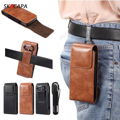 【LZ】◊♧✐  Bolsa de Cintura de Couro Universal para Samsung Galaxy Z Fold 3 2 Belt Clip Holster Flip Phone Pouch Cover Fold 4 5G