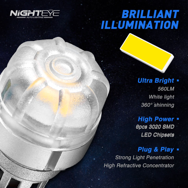 หลอดไฟ-led-คู่-novsight-3020smd-12v-t15เปลี่ยนหลอดไฟ2w-560lm-สีขาวไฟเบรคไฟถอย