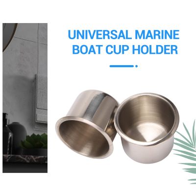 huawe 4Pcs Universal Marine Boat Cup Holder 68X55mm Stainless Steel Drop in Drink Cup Holder for Poker Table Couch