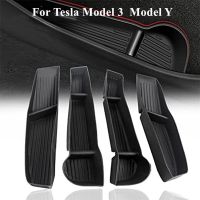 4PCS Car Door Side Storage Box For Tesla Model 3 Y Door Armrest Umbrella Trash Can TPE Foldable Washable Tidying Modely