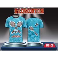 (All sizes are in stock)   Badminton T-shirt Full sublimation 3D T-shirt Summer Short Sleeve T-shirt  (You can customize the name and pattern for free)