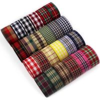 Gingham Ribbon Checkered Ribbon 1-Inch   1-1/2-inch Wide Taffeta Plaid Ribbon 5 Yard Long 100% Polyester Woven Edge Gift Wrapping  Bags