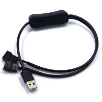 5V 2 Way USB to 4 Pin Adapter Converter Cable PC Computer Fan Connector Cord