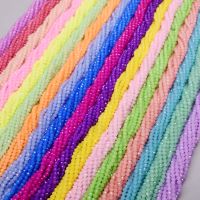 【CW】∈☼❡  New 2 3 4mm Dyeing Rondelle Glass Beads Color Faceted Loose Spacer for Jewelry Making Necklace