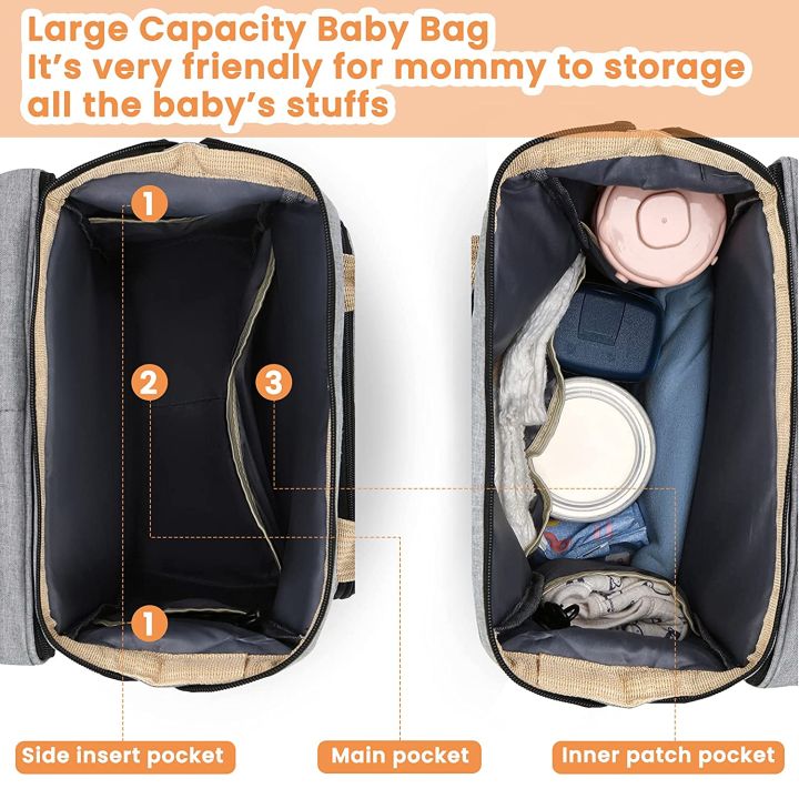 เปลนอนแบบพกพาผ้าอ้อมกระเป๋ากระเป๋าเป้สำหรับทารก-tas-bersalin-ขนาดใหญ่สำหรับเด็กทารกถุงผ้าอ้อมเดินทางแบบกลางแจ้งกันน้ำ