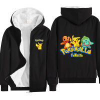 Pikachuเด็กซิปเสื้อแขนยาวHooded Coatเสื้อกันหนาวฤดูหนาวCasual Boyการ์ตูนกีฬาผ้าฝ้ายเสื้อแจ็คเก็ตเสริมไหล่1847เสื้อผ้าเด็กใส่ลำลองสำหรับฤดูใบไม้ร่วงฤดูหนาวหลวมเสื้อคาร์ดิแกนกีฬา