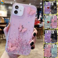 Clear Bling Glitter Butterfly Love Heart Phone Case for Samsung Galaxy S22 Ultra S21 S20 FE S10 S9 S8 Plus A12 A13 A33 A52 A53 Phone Cases