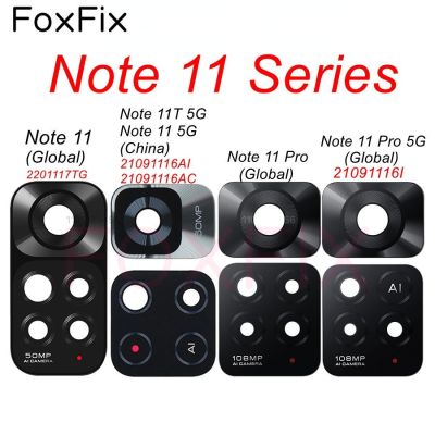 กระจกกล้องถ่ายรูปหลัง Foxfix สำหรับ Redmi Note 11 Pro + Plus 5G 11T 11S 11E 11SE 5G อะไหล่กระจกกล้องถ่ายรูปกระจกกล้องมองหลัง + กาว