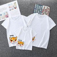 kiss baby ในไทยพร้อมส่ง เสื้อยืดครอบครัว เด็ก80-130cm ผู้ใหญ150cm-175cm FM002