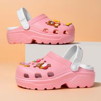 New Women Croc Slippers Children Mules Clogs Summer Garden Shoes Family High Heel Beach Sandals Cave Hole Flip Flop For Lovers