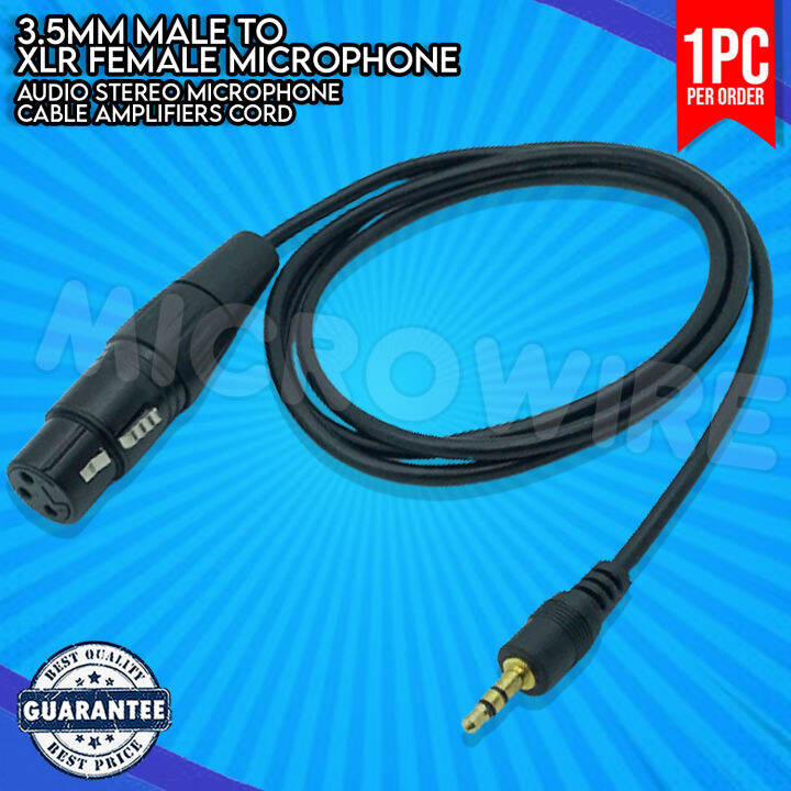 3.5 mm Male To XLR Female Microphone Audio Stereo Microphone Cable Amplifiers Cord Lazada PH