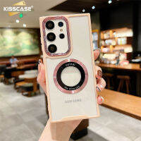 KISSCASE เคสโทรศัพท์แม่เหล็กไฟฟ้าชุบด้วยไฟฟ้าเหมาะสำหรับ Samsung Galaxy S23 S22 A54มาก A33 A34พิเศษ A32 A53 5ก. A52ใสป้องกันรอยนิ้วมือกันกระแทกฝาครอบ Pengisi Daya Magnetik สำหรับ Samsung Galaxy S23อัลตร้า