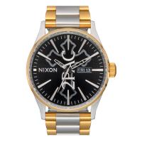 Nixon Tupac Sentry NXA13795196-00 นาฬิกาข้อมือผู้ชาย สายสแตนเลส Silver-Gold / Black หน้าปัด 42 มม.