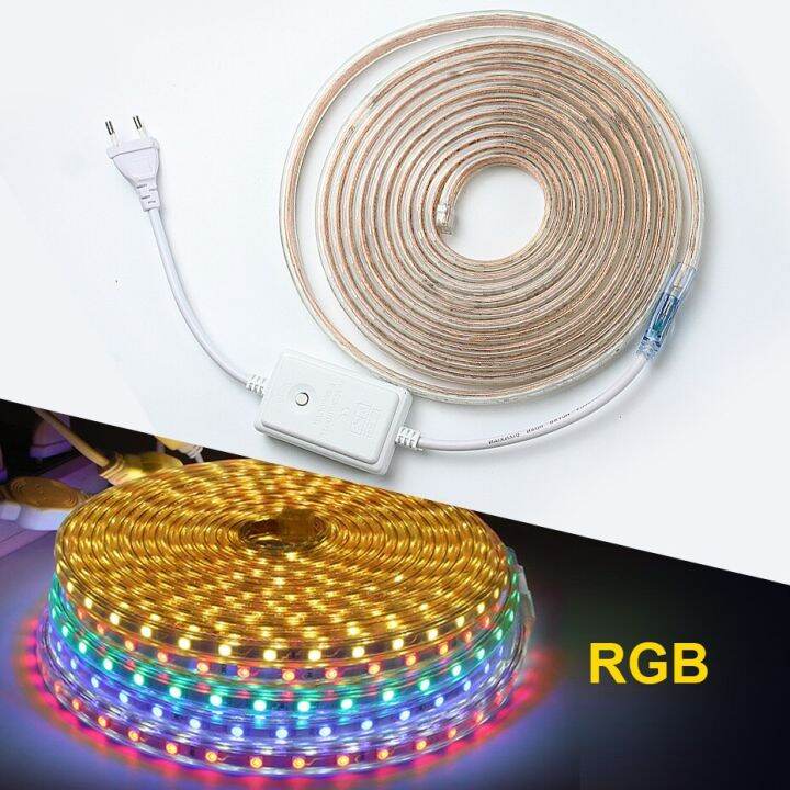 rgb-led-strip-lights-220v-5050smd-eu-ip67-warm-white-red-flexible-silicone-tape-10m-25m-for-indoor-outdoor-lighting-decoration-led-strip-lighting