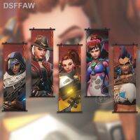 โปสเตอร์รูปภาพเกมพิมพ์ลายแบบแขวนศิลปะบนผนัง Overwatch การตกแต่งบ้านสำหรับเป็นของขวัญ☑