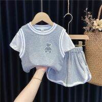 【พร้อมส่ง】baju Set budak lelaki เสื้อยืดแขนครึ่ง สองส่วน แฟชั่นฤดูร้อน สําหรับเด็กผู้หญิง