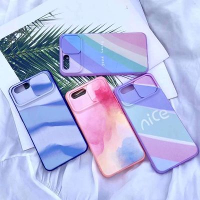 เคสสีรุ้งพาสเทลสไลด์ปิดเลนส์กล้อง สำหรับรุ่น OPPO A15-A15s-A5S-A12-A7A53-A52020-A92020-A3s-A93-A31-Reno5G-Reno4/4G