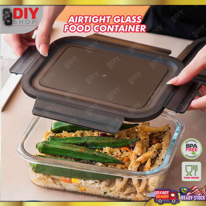 88 Diy Shop - Glass Microwave Airtight Food Container Storage, Glass