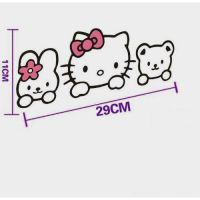 สติ๊กเกอร์ ตัด Hello Kitty Sticker Decals แมว Rabbit กระต่าย Teddy Bear หมี ติด ประตู รถ ประดับยนต์ แต่งรถ 11 x 29 ซม. (ราคาที่แสดงเป็นราคาต่อ 1 แผ่นนะคะ)