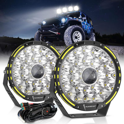 Auxbeam 9" 270W Round LED Driving Lights 360 Pro Series Round Offroad Lights 37776LM Off Road Spot Light Bar Auxiliary Lights Work Lights for Trucks ATV UTV Ford Jeep 9 inch, 360 Pro