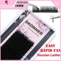 RVGCHC SHOP 12 Lines/box ความงาม คละความยาว ผมนุ่ม หนาธรรมชาติ ต่อขนตาส่วนบุคคล Blossom Volume Russian Lashes Easy Rapid Fan ขนตาพัดลมอัตโนมัติ