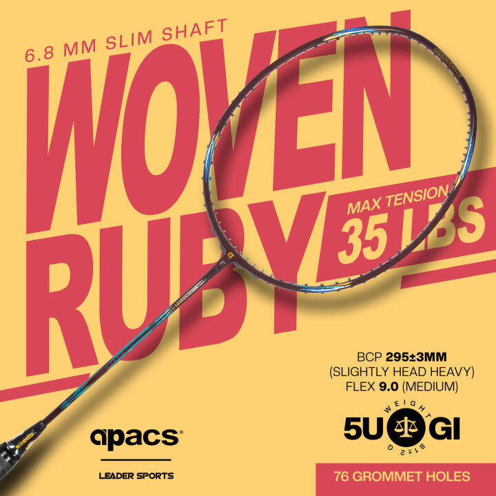 (FREE STRING & GRIP) APACS BADMINTON RACKET WOVEN RUBY Lazada