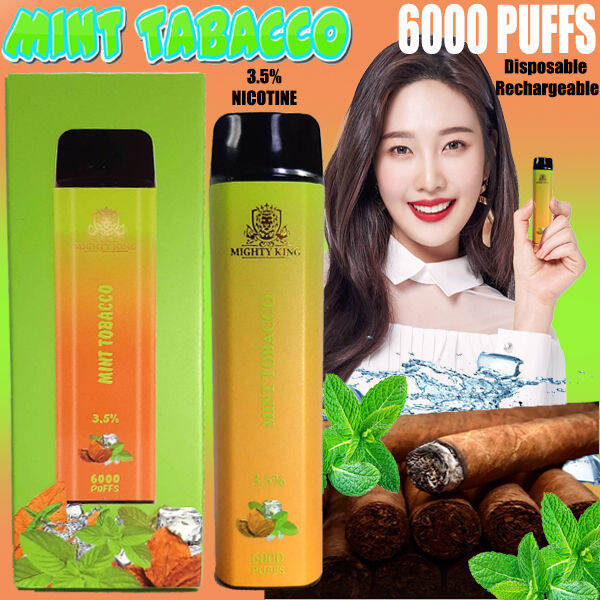 LEGIT MIGHTY KING Rechargeable Disposable PUFF PLUS ( MINT TOBACCO