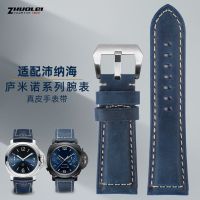 Suitable For Panerai Watch Strap Blue Genuine Leather PAM111 Dissai POLICE JEEP Crazy Horse Male Accessories