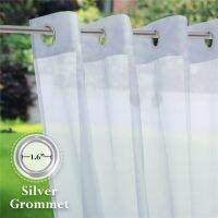 NICETOWN 1pc Panel Waterproof Garden Decoration Outdoor Sheer Curtains for Porch Exterior Voile With Sliver Ring Grommet