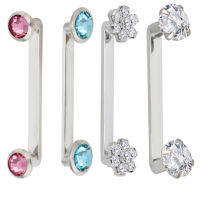 G23ไทเทเนียม Dermal พื้นผิว Barbell PIERC Micro Dermal Anchor Piercing Zircon ปูด้านบน Labret ด้ายภายใน Body เครื่องประดับ