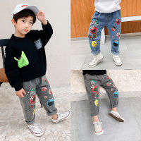 2022 Boys Girls Casual Jeans Trousers Baby Toddler Boys Denim Pants Kids Children Slim Long Pants Bottoms Clothing 1 2 3 4 5 6Y