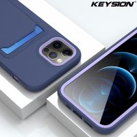 【Sell Well】FDD เคสโทรศัพท์ซิลิโคนเหลว KEYSION สำหรับ iPhone 12 11 Pro Max X XS XR ช่องเสียบการ์ดกันกระแทกฝาหลัง SE 2020 8 7 Plus