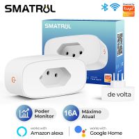 ﹍✁ 16A Brazil Standard Tuya Wifi Smart Plug Socket Outlet Adapter Power Monitor Timer APP Voice Works For Google Home Alexa
