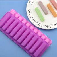 10 Grids Stick Shape Ice Tray Non-Stick Easy Release Push Popsicle Out Cylinder Silicone Ice Cube Tray Jelly Chocolate Mold